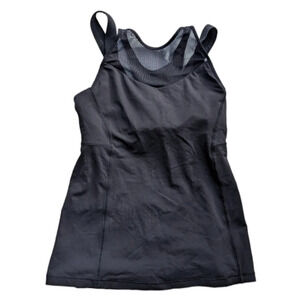 Lululemon Running in the City Black Workout Tank with Mesh Detail Woman's Size 4